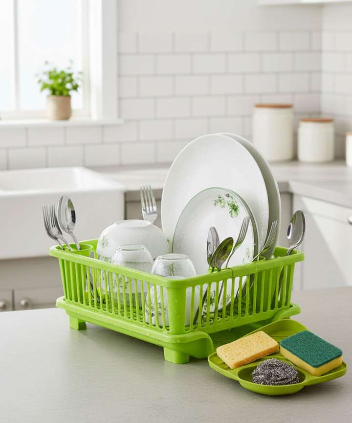 Dish Drainer Kitchen Rack (Plastic)
