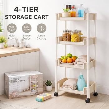 Rolling 4 layer multipurpose trolley
