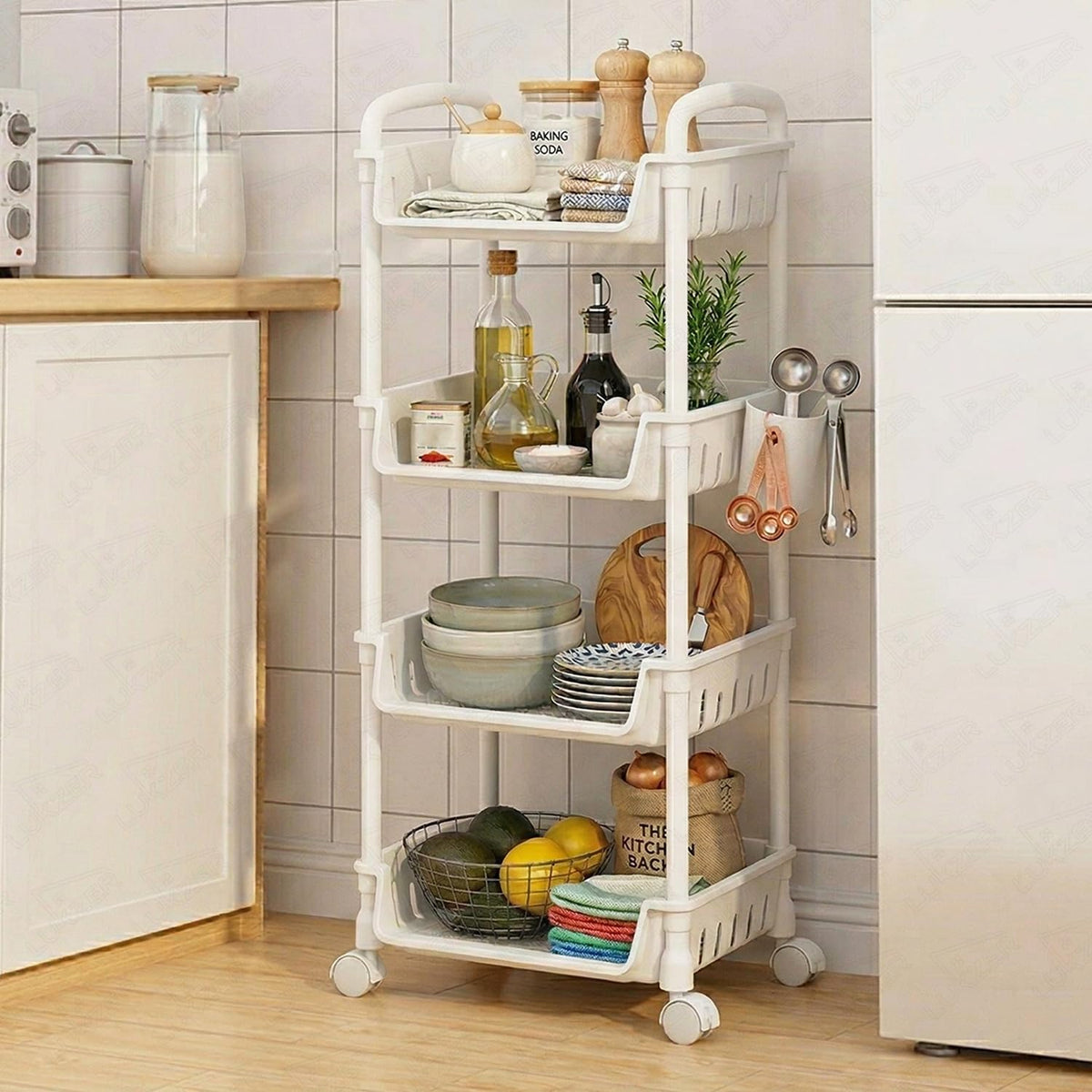 Rolling 4 layer multipurpose trolley